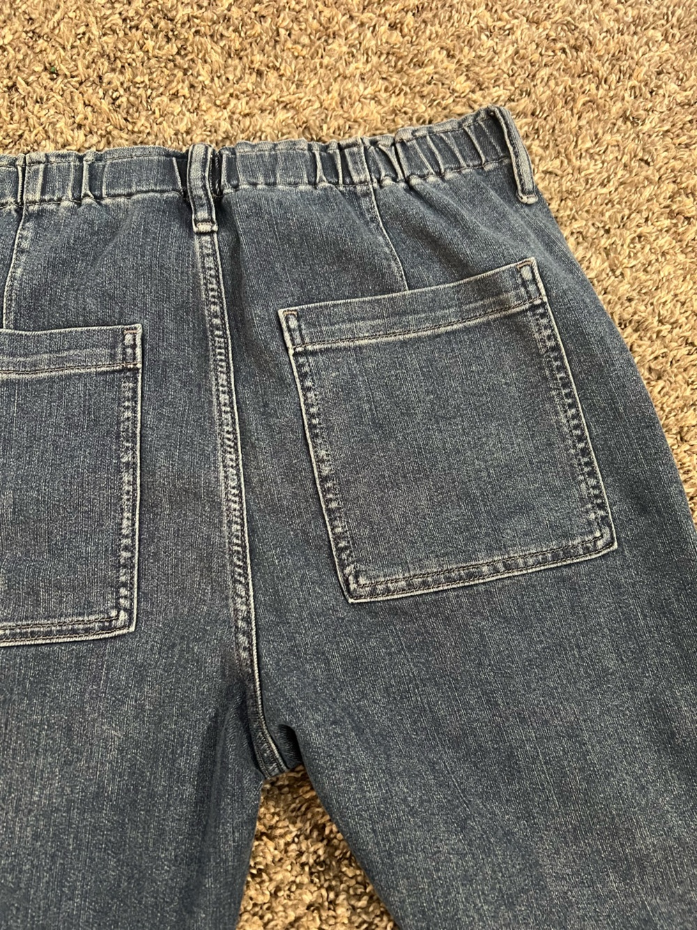 JCrew blue high-waisted straight-leg elastic stretch waist denim jeans comfort - Picture 6 of 7